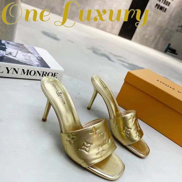 Replica Louis Vuitton LV Women Revival Mule Gold Monogram Embossed Metallic Lambskin 3
