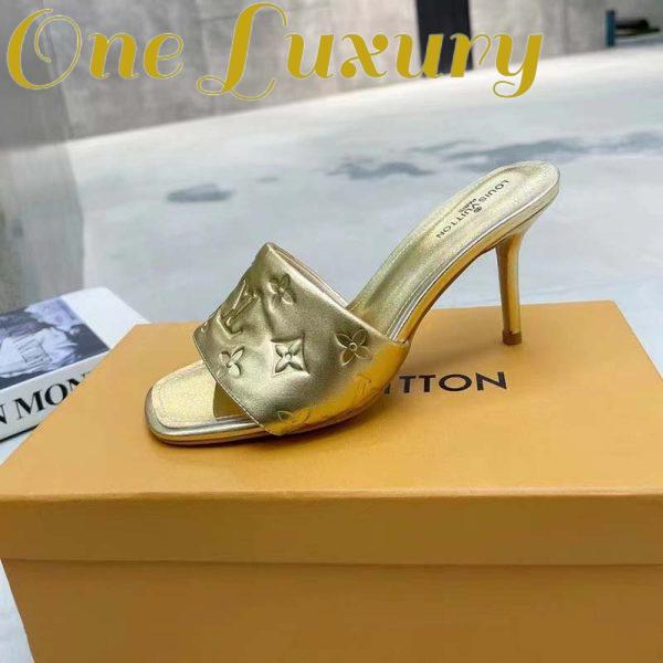 Replica Louis Vuitton LV Women Revival Mule Gold Monogram Embossed Metallic Lambskin 4
