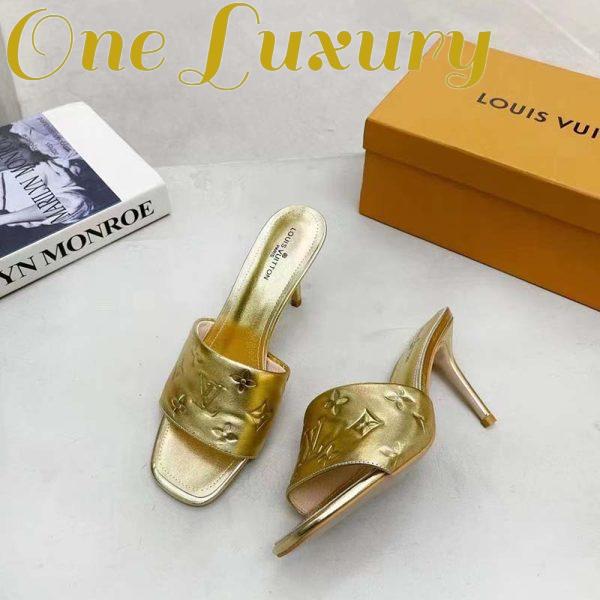 Replica Louis Vuitton LV Women Revival Mule Gold Monogram Embossed Metallic Lambskin 8