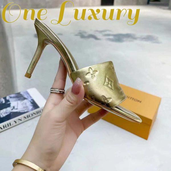 Replica Louis Vuitton LV Women Revival Mule Gold Monogram Embossed Metallic Lambskin 9
