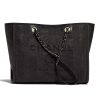Replica Chanel Women Large Shopping Bag in Mixed Fibers-Black