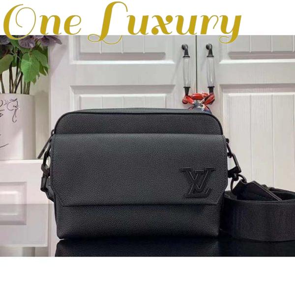 Replica Louis Vuitton Unisex LV Fastline Messenger Black Cowhide Leather Zipped Closure 3