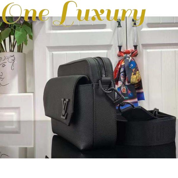 Replica Louis Vuitton Unisex LV Fastline Messenger Black Cowhide Leather Zipped Closure 6