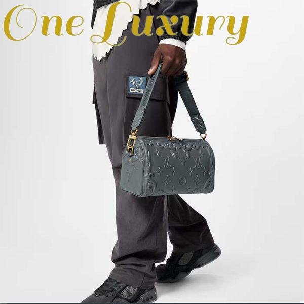 Replica Louis Vuitton Unisex City Keepall Bag Dark Shadow Gray Calf Leather 12