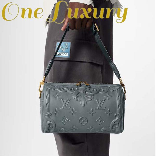 Replica Louis Vuitton Unisex City Keepall Bag Dark Shadow Gray Calf Leather 13