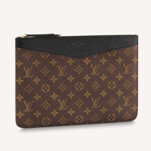 Replica Louis Vuitton Unisex Daily Pouch Monogram Coated Canvas and Cowhide Leather 2
