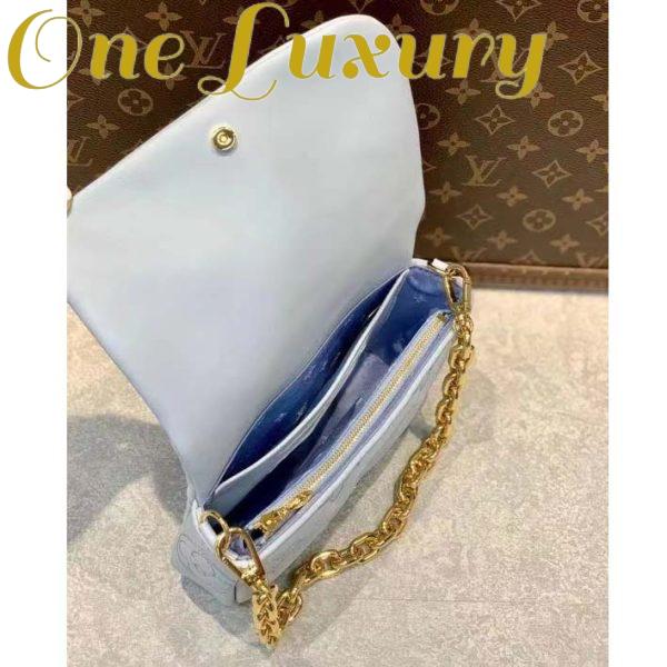 Replica Louis Vuitton LV Women Wallet On Strap Bubblegram Blue Monogram Embroidered Quilted Calf 9