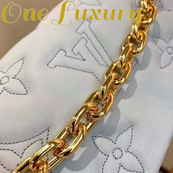 Replica Louis Vuitton LV Women Wallet On Strap Bubblegram Blue Monogram Embroidered Quilted Calf 11