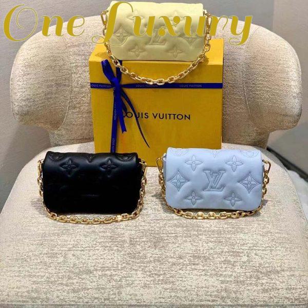 Replica Louis Vuitton LV Women Wallet On Strap Bubblegram Blue Monogram Embroidered Quilted Calf 14