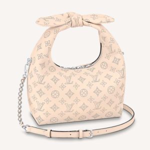 Replica Louis Vuitton LV Women Why Knot PM Handbag Cream Beige Perforated Mahina Calf Leather 2