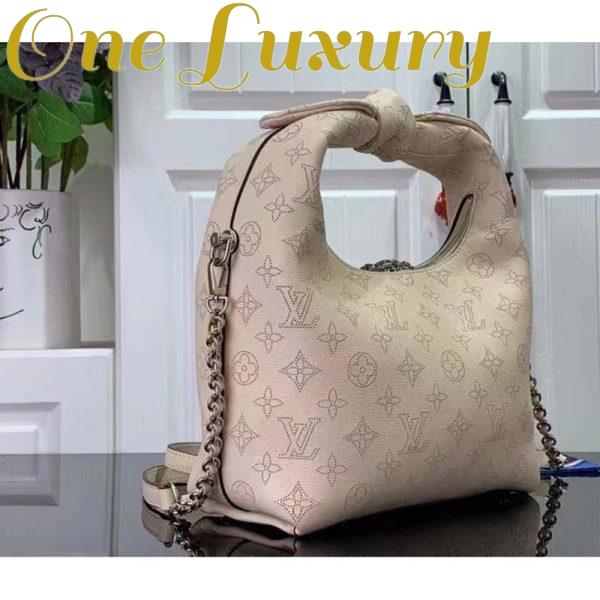 Replica Louis Vuitton LV Women Why Knot PM Handbag Cream Beige Perforated Mahina Calf Leather 4