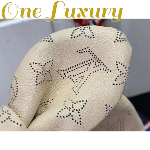 Replica Louis Vuitton LV Women Why Knot PM Handbag Cream Beige Perforated Mahina Calf Leather 9