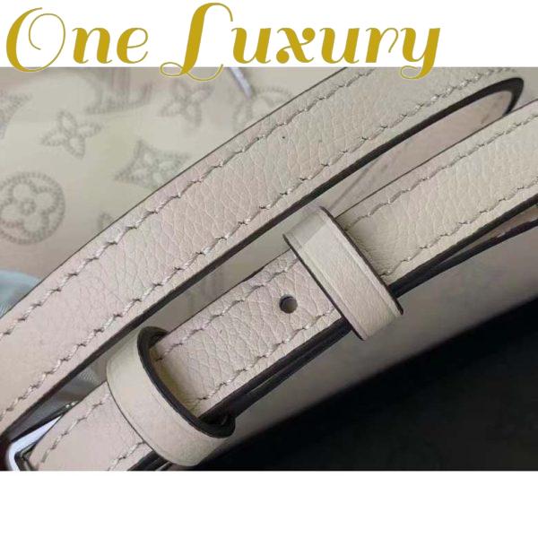 Replica Louis Vuitton LV Women Why Knot PM Handbag Cream Beige Perforated Mahina Calf Leather 10