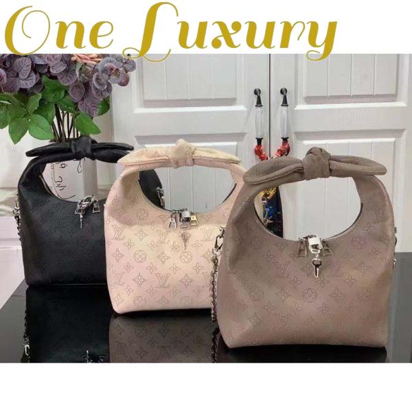 Replica Louis Vuitton LV Women Why Knot PM Handbag Cream Beige Perforated Mahina Calf Leather 14