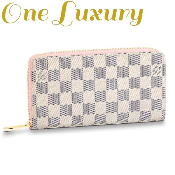 Replica Louis Vuitton LV Women Zippy Wallet Damier Azur Canvas-Pink