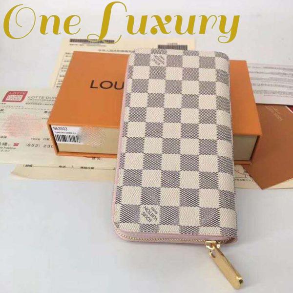 Replica Louis Vuitton LV Women Zippy Wallet Damier Azur Canvas-Pink 6