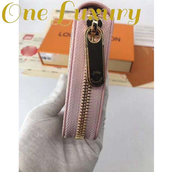 Replica Louis Vuitton LV Women Zippy Wallet Damier Azur Canvas-Pink 8