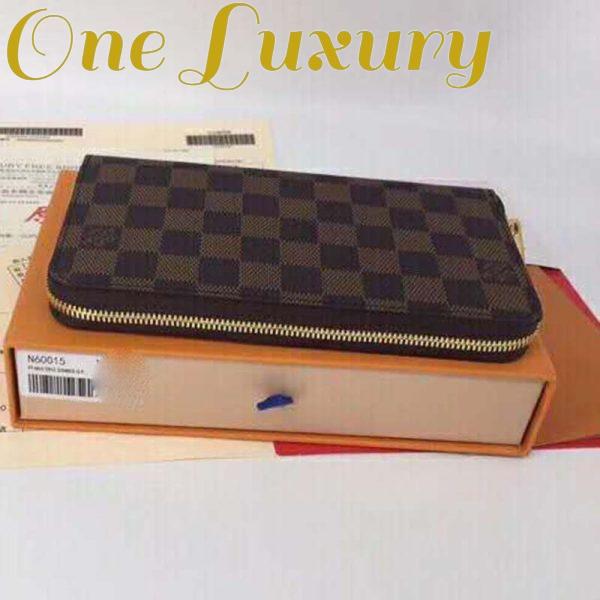 Replica Louis Vuitton LV Women Zippy Wallet Damier Ebene Canvas-Brown 5