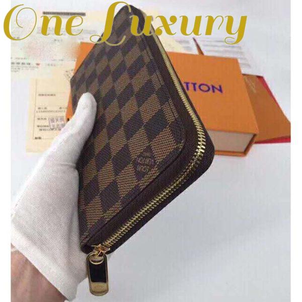 Replica Louis Vuitton LV Women Zippy Wallet Damier Ebene Canvas-Brown 7