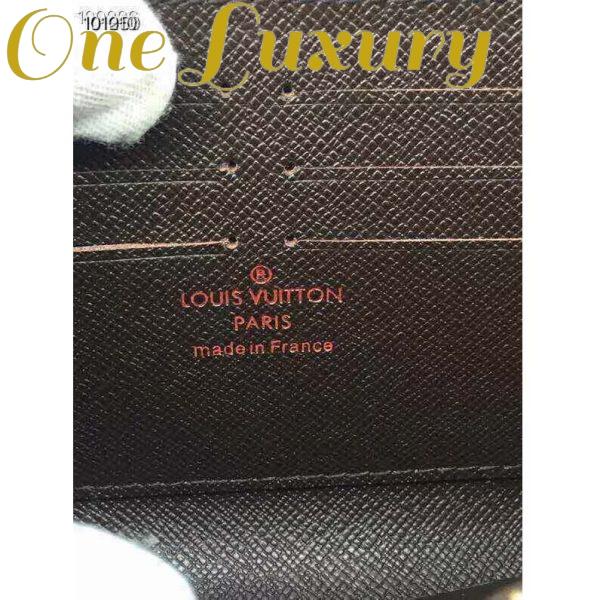 Replica Louis Vuitton LV Women Zippy Wallet Damier Ebene Canvas-Brown 10