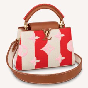 Replica Louis Vuitton LV Women Capucines BB Handbag Red Calfskin Canvas