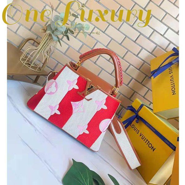 Replica Louis Vuitton LV Women Capucines BB Handbag Red Calfskin Canvas 3