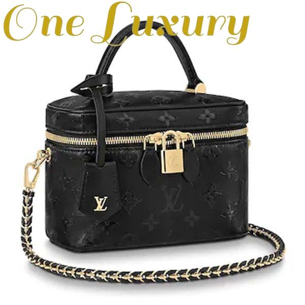Replica Louis Vuitton LV Women Vanity PM Handbag Black Monogram-Embossed Lambskin 2