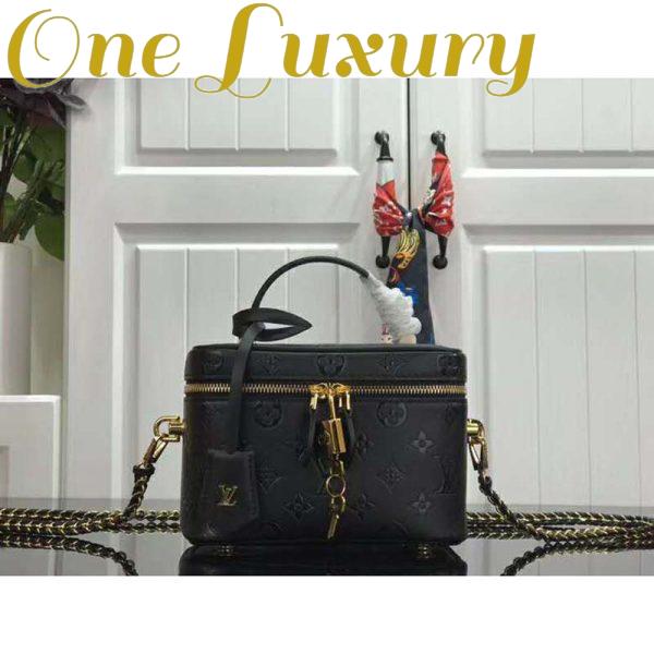 Replica Louis Vuitton LV Women Vanity PM Handbag Black Monogram-Embossed Lambskin 3
