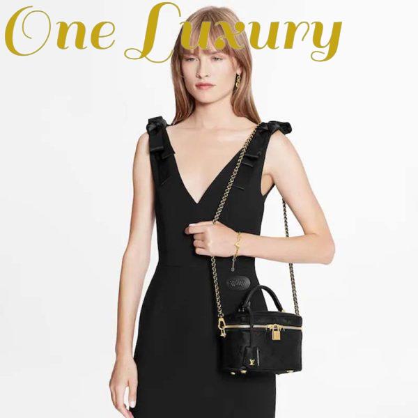 Replica Louis Vuitton LV Women Vanity PM Handbag Black Monogram-Embossed Lambskin 7