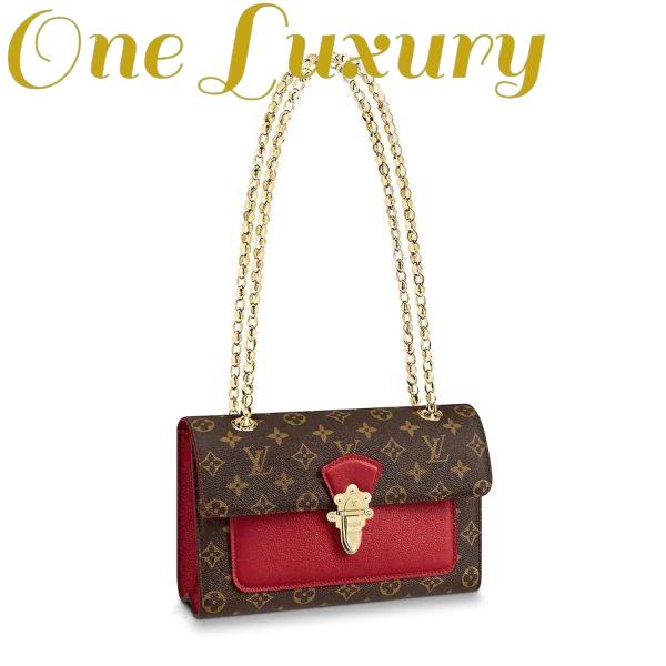 Replica Louis Vuitton LV Women Victoire Chain Bag in Monogram Coated Canvas and Cowhide Leather