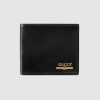 Replica Gucci GG Unisex Leather Wallet with Gucci Logo in Black Leather