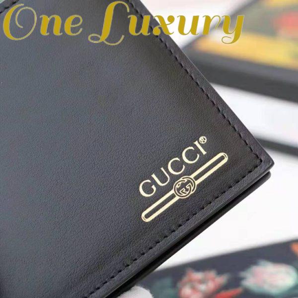Replica Gucci GG Unisex Leather Wallet with Gucci Logo in Black Leather 7