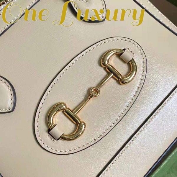 Replica Gucci GG Women Gucci Horsebit 1955 Mini Top Handle Bag Beige Leather 7