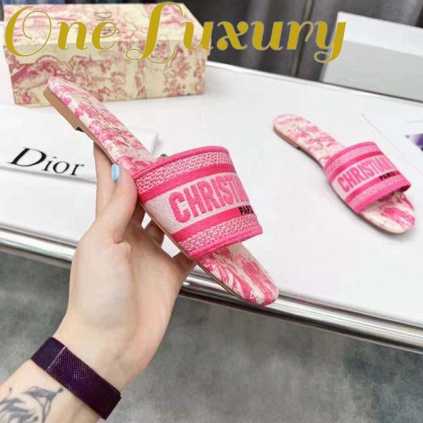 Replica Dior Unisex CD Dway Slide Pink Toile De Jouy Embroidered Cotton 5