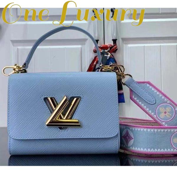 Replica Louis Vuitton LV Women Twist PM Bag Bleu Nuage Blue Epi Grained Leather 3