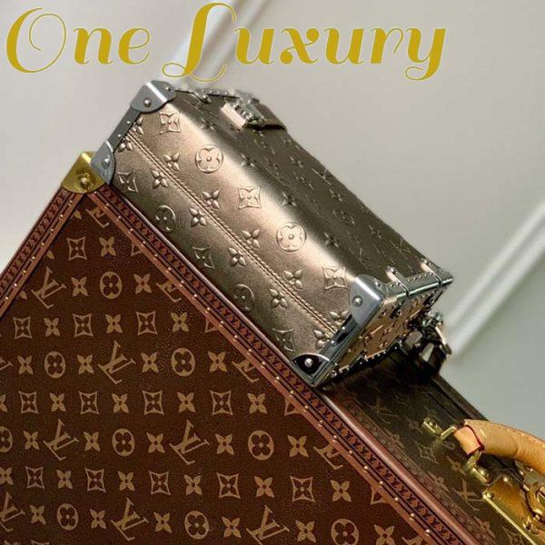Replica Louis Vuitton LV Unisex Side Trunk Handbag Light Gold Calfskin 6