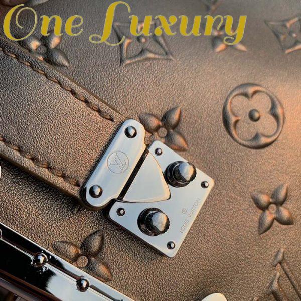 Replica Louis Vuitton LV Unisex Side Trunk Handbag Light Gold Calfskin 8