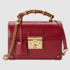 Replica Gucci GG Women Padlock Small Bamboo Shoulder Bag Textured Leather