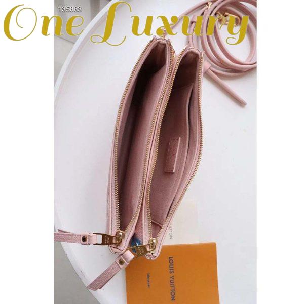 Replica Louis Vuitton Double Zip Pochette Pink Monogram Empreinte Embossed Supple Grained Cowhide 8