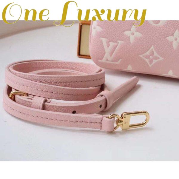Replica Louis Vuitton Double Zip Pochette Pink Monogram Empreinte Embossed Supple Grained Cowhide 10