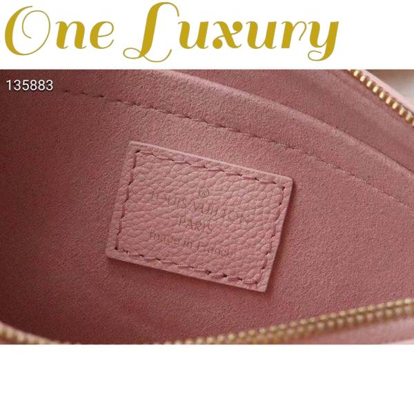 Replica Louis Vuitton Double Zip Pochette Pink Monogram Empreinte Embossed Supple Grained Cowhide 11