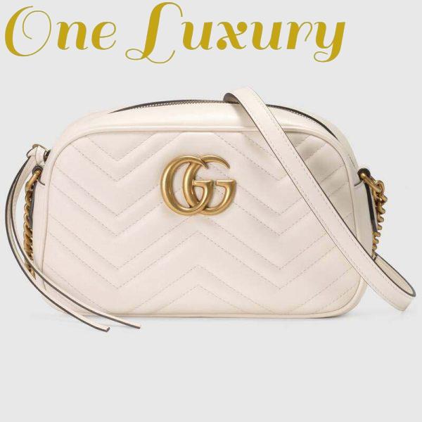 Replica Gucci GG Women GG Marmont Small Matelassé Shoulder Bag White Double G 2