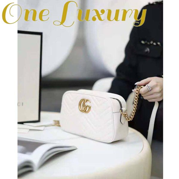Replica Gucci GG Women GG Marmont Small Matelassé Shoulder Bag White Double G 4