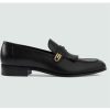 Replica Gucci Men’s GG Loafer Mirrored G Brown Leather Fringe Low 3 Cm Heel 14