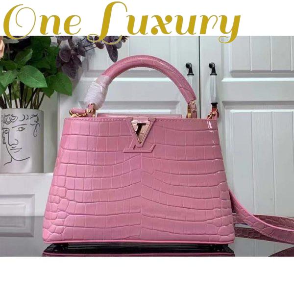 Replica Louis Vuitton LV Women Capucines BB Handbag Pink Crocodilien Brillant Savoir Faire 3
