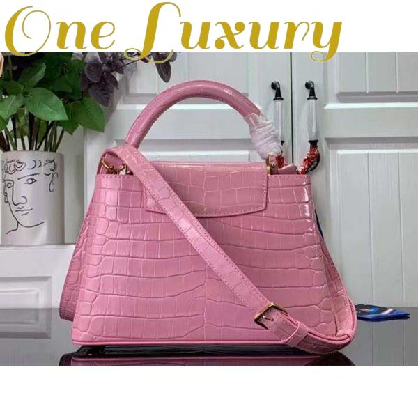 Replica Louis Vuitton LV Women Capucines BB Handbag Pink Crocodilien Brillant Savoir Faire 4