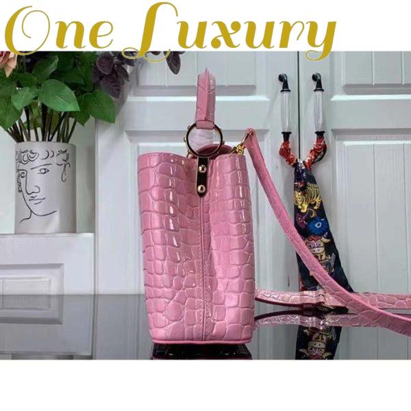 Replica Louis Vuitton LV Women Capucines BB Handbag Pink Crocodilien Brillant Savoir Faire 5