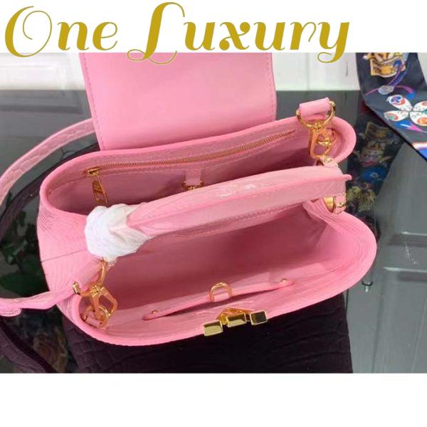 Replica Louis Vuitton LV Women Capucines BB Handbag Pink Crocodilien Brillant Savoir Faire 7