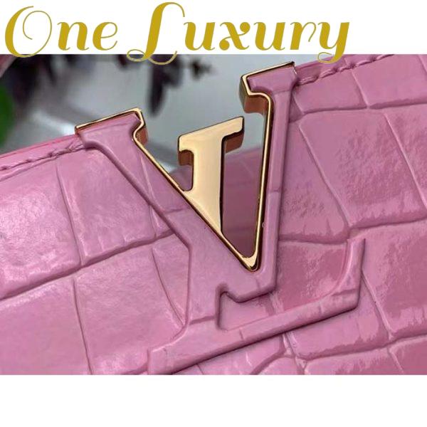 Replica Louis Vuitton LV Women Capucines BB Handbag Pink Crocodilien Brillant Savoir Faire 8