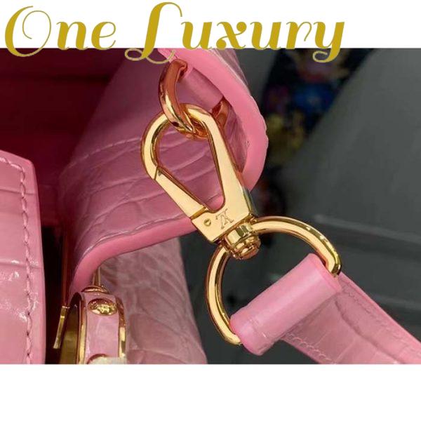 Replica Louis Vuitton LV Women Capucines BB Handbag Pink Crocodilien Brillant Savoir Faire 10
